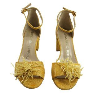 New Giancarlo Paoli Women's Size 36 Orange Suede Leather Ankle Strap Sandals